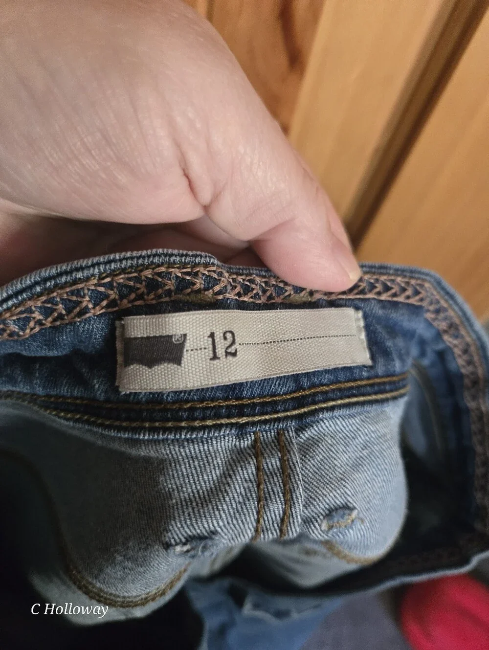 Levi's Womens Blue Denim Shorts Stretch 5-Pocket Size 12